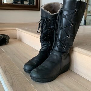 Winter leather boots
